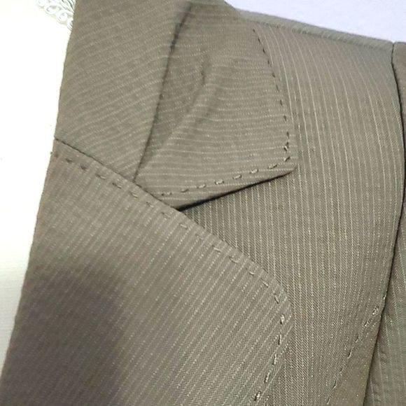 Classiques Entier Dark Taupe Long Sleeve Textured Virgin Wool Blend Suit Jacket - Picture 5 of 12